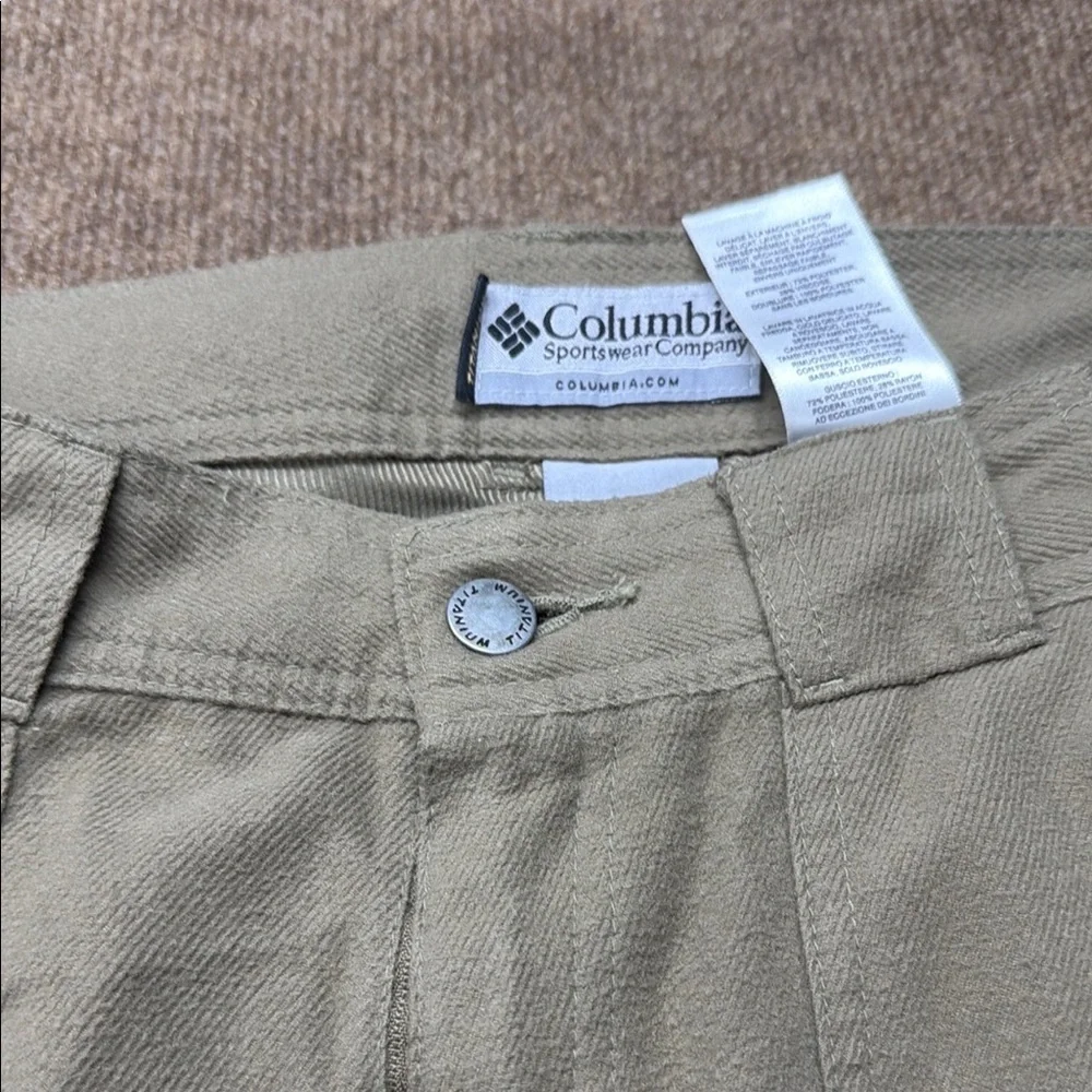 Columbia Titanium Men’s Pants 32x34 Thick Omni Dry Convertible Hiking Fish Tan